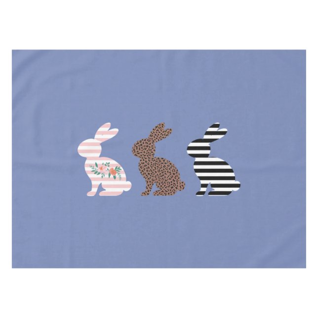 Happy Oaster Niedlich Osterleopard Bunny Rabbit Tischdecke (Vorderseite (Horizontal))