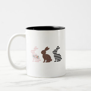Happy Oaster Niedlich Osterleopard Bunny Rabbit Zweifarbige Tasse