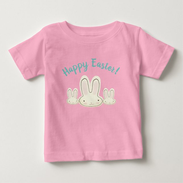 Happy Oaster niedlich Pastellbügel benutzerdefinie Baby T-shirt (Vorderseite)