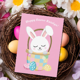 Happy Oaster Niedlich Pink Custom Children's Karte