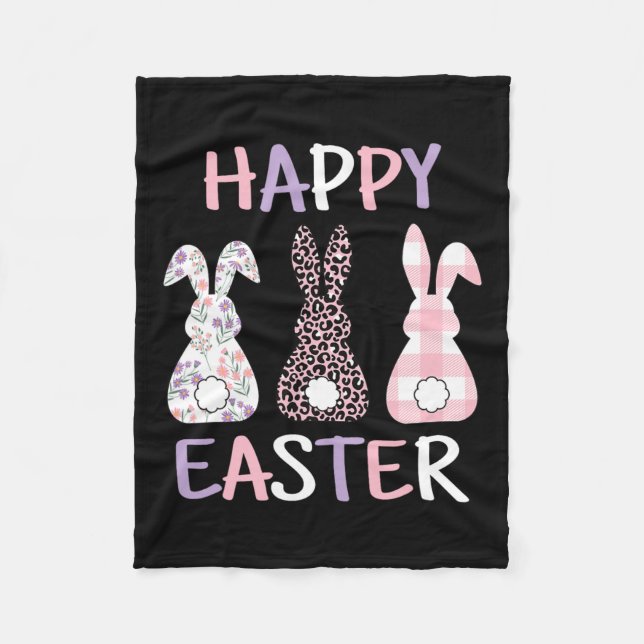 Happy Oaster Niedlich Pink Leopard Karierte Blume  Fleecedecke (Vorderseite)