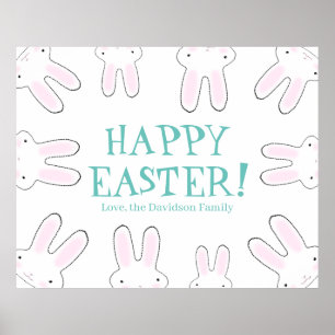 Happy Oaster niedliche Bunny Bonnes Custom Text Sp Poster