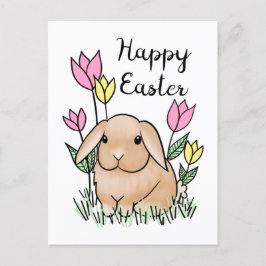 Happy Oaster Niedliche Frühlingsblumen Postkarte