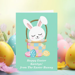 Happy Oaster Niedliche Pastel Green Custom Karte