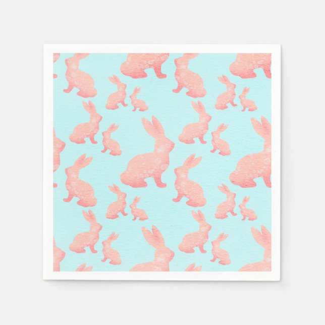 Happy Oaster - Orange red Bunny's Muster Serviette (Vorderseite)