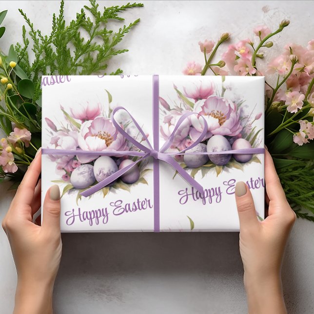 Happy Oaster | Ostereier & Peonies | Osterfest Geschenkpapier (Von Creator hochgeladen)