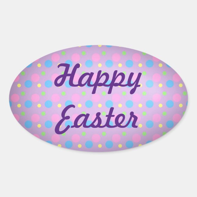 Happy Oaster Ovaler Aufkleber (Vorderseite)