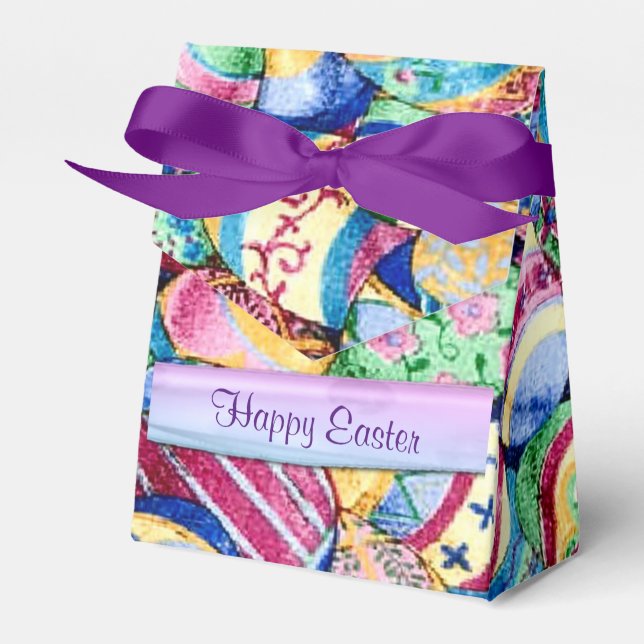 Happy Oaster Painted Oaster Eggs Zelt Gefallen Box Geschenkschachtel (Vorderseite)