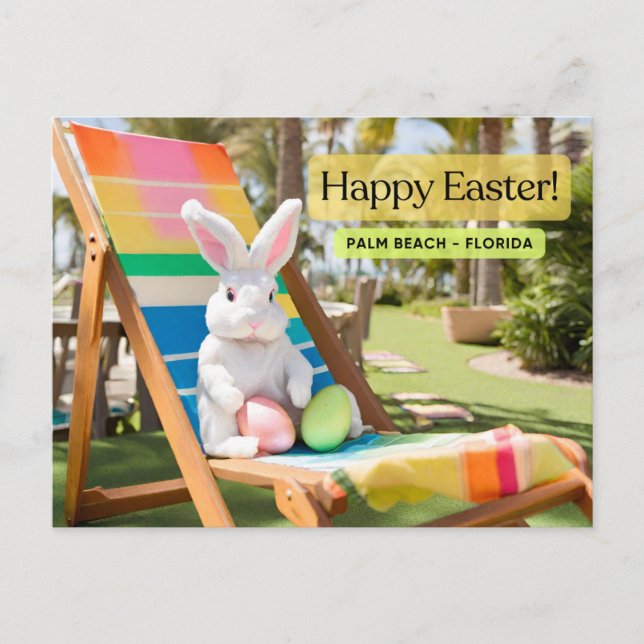 Happy Oaster Palm Beach Postkarte (Vorderseite)