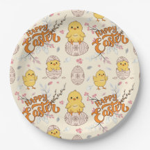 Happy Oaster Paper Plate - Niedliche Chicks & Eier