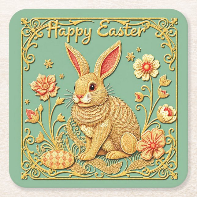 Happy Oaster Paper Untersetzer mit Bunny (Vorderseite)