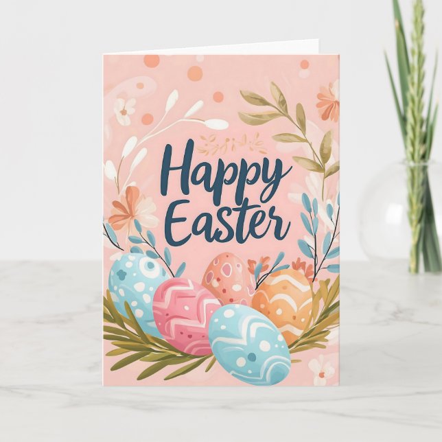 Happy Oaster Pastel Card Feiertagskarte (Vorderseite)