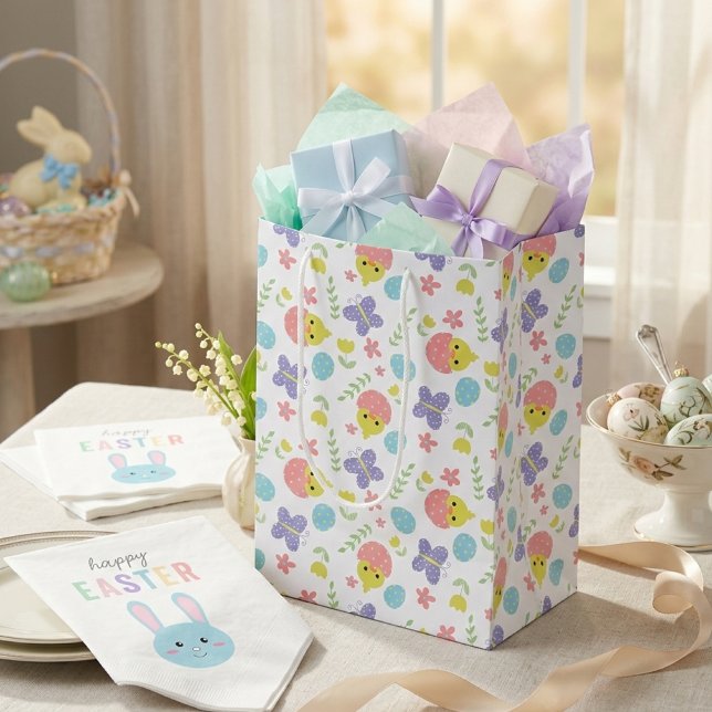 Happy Oaster Pastel Colorful Kawaii Spring Niedlic Mittlere Geschenktüte (Von Creator hochgeladen)
