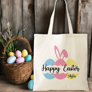 Happy Oaster Pastel Eggs und Bunny Oars Custom Tragetasche