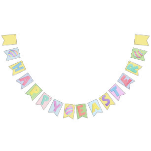 Happy Oaster Pastel Watercolor Banner