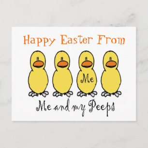 Happy Oaster Peeps Postcard Feiertagspostkarte