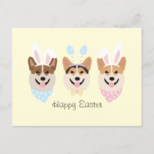 Happy Oaster Pembroke Welsh Corgi Dogs Postkarte