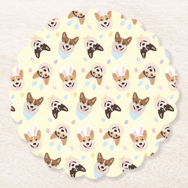 Happy Oaster Pembroke Welsh Corgi Dogs Untersetzer (Vorderseite)