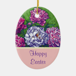 Happy Oaster Peonies Decoration Keramikornament