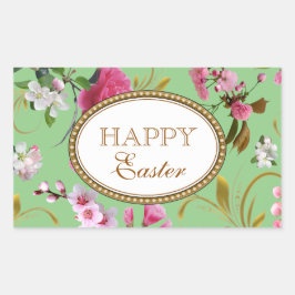 Happy Oaster Pink Blume Rechteckiger Aufkleber