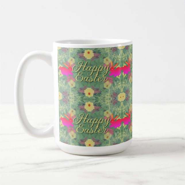 Happy Oaster Pink Bunnies Tasse (Links)