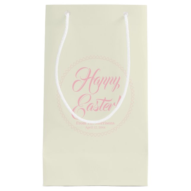 Happy Oaster Pink Creme benutzerdefinierte Skript  Kleine Geschenktüte (Vorderseite)