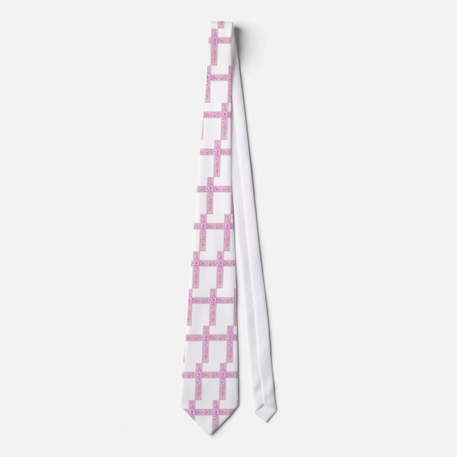 Happy Oaster Pink Cross mit Lilies Krawatte (Vorderseite)