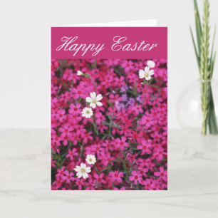 Happy Oaster Pink Floral Card Feiertagskarte