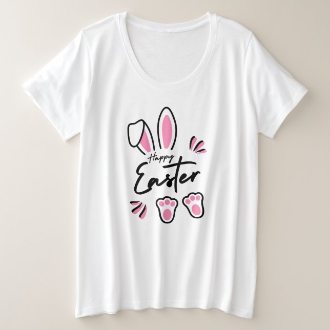 Happy Oaster (pink) Große Größe T-Shirt (Design vorne)