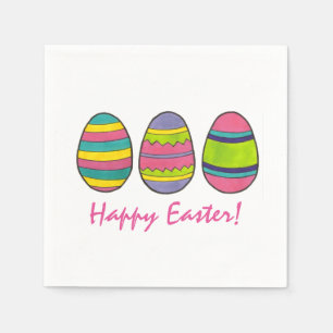 Happy Oaster Pink Painted Egg Jagd Eier Frühling Serviette