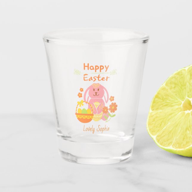 Happy Oaster Pink Rabbit Shot Glas (Vorderseite)