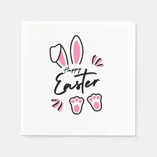 Happy Oaster (pink) Serviette (Vorderseite)