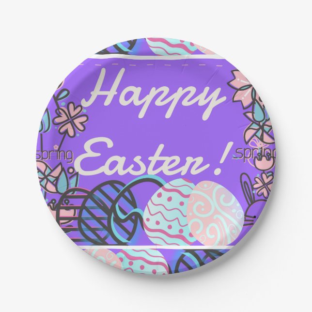 Happy Oaster Plate Pappteller (Vorderseite)
