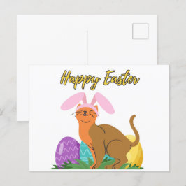 Happy Oaster Postcard für Katze Lover Postkarte