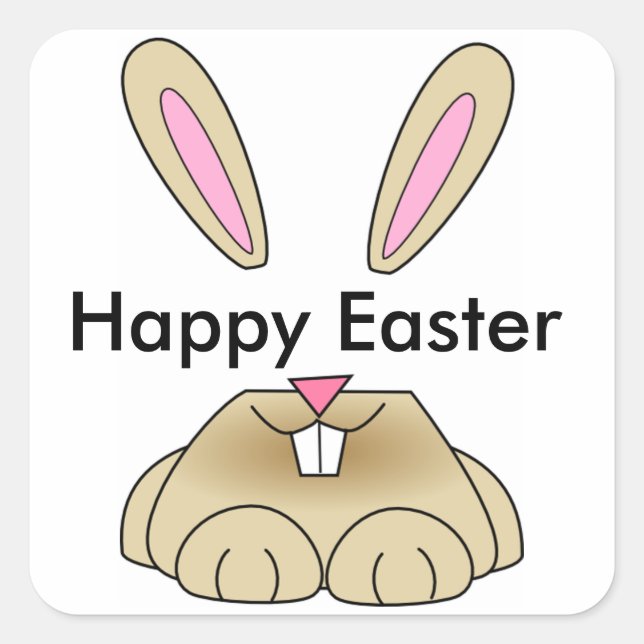 Happy Oaster Quadratischer Aufkleber (Vorderseite)