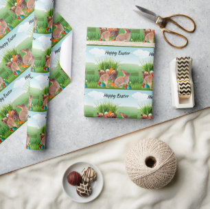 Happy Oaster Rabbit Decoupage Craft oder Geschenk Geschenkpapier