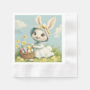 Happy Oaster Rabbit Eggs Daffodils Schmetterlinge Serviette