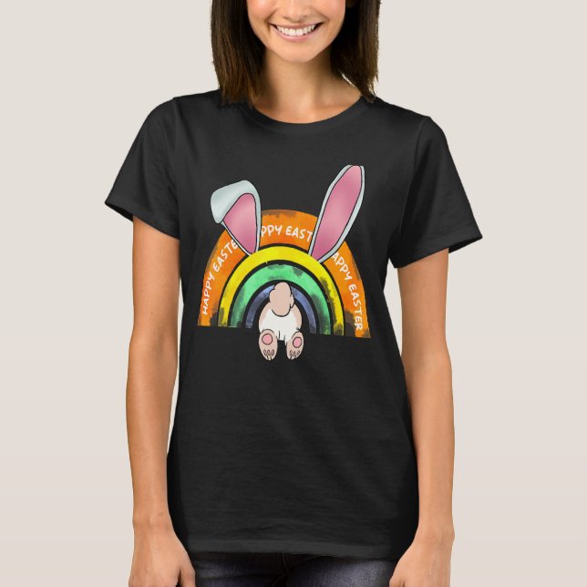 Happy Oaster Rabbit Oars Rainbow Matching Family E T-Shirt (Vorderseite)