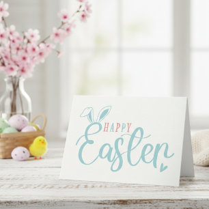 Happy Oaster Rabbit Oars Simple Pastel Oaster Feiertagskarte