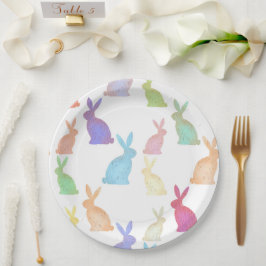 Happy Oaster - Rainbow Bunny Muster Pappteller