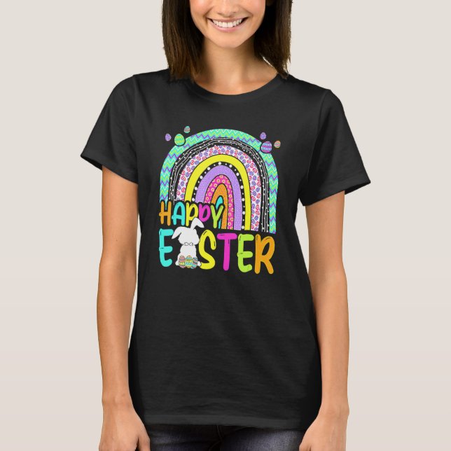 Happy Oaster Rainbow Bunny Oaster Rabbit Egg Hunti T-Shirt (Vorderseite)