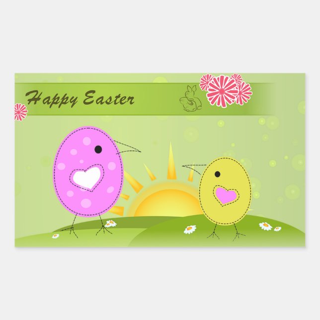 Happy Oaster Rechteckiger Aufkleber (Vorderseite)