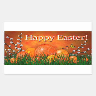 Happy Oaster Rechteckiger Aufkleber