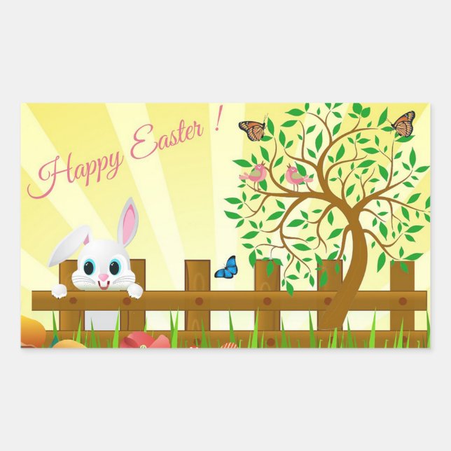 Happy Oaster Rechteckiger Aufkleber (Vorderseite)