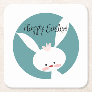 Happy Oaster Rechteckiger Pappuntersetzer