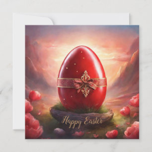 Happy Oaster Red egg Feiertagskarte