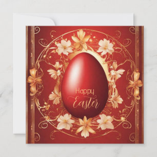 Happy Oaster Red egg Feiertagskarte