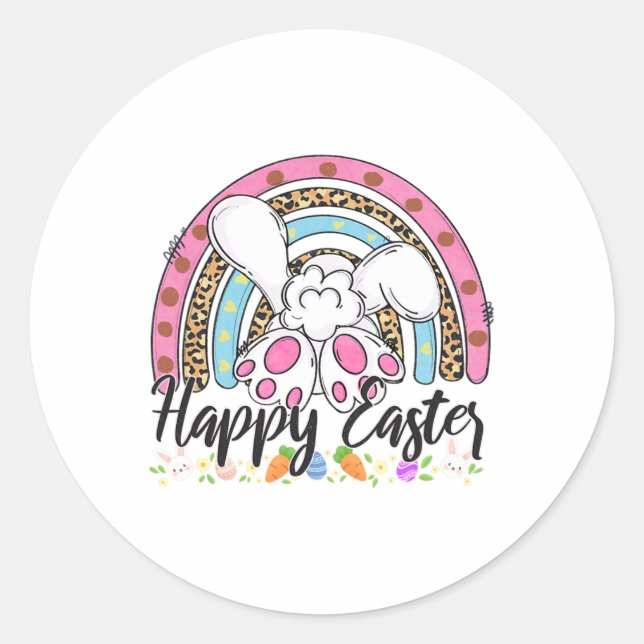 Happy Oaster Redewendungen Egg Bunny 2 Runder Aufkleber (Vorderseite)