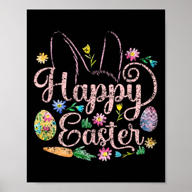 Happy Oaster Redewendungen Egg Bunny 5 Poster (Vorne)