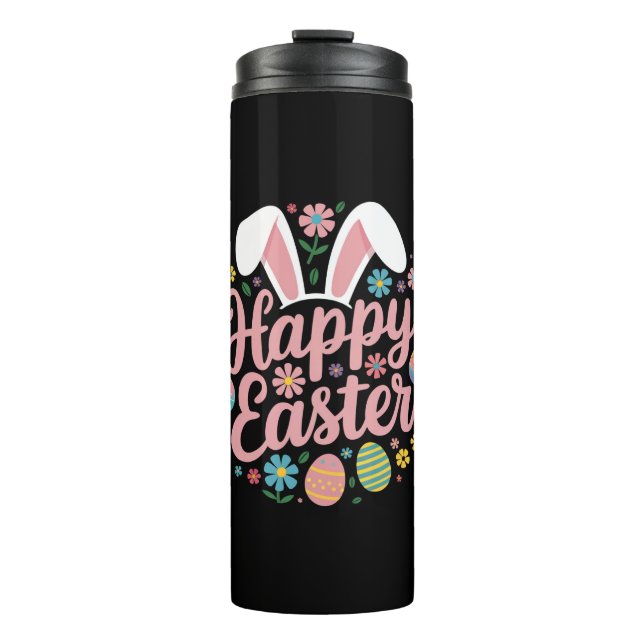 Happy Oaster Redewendungen Egg Bunny Thermosbecher (Vorderseite)